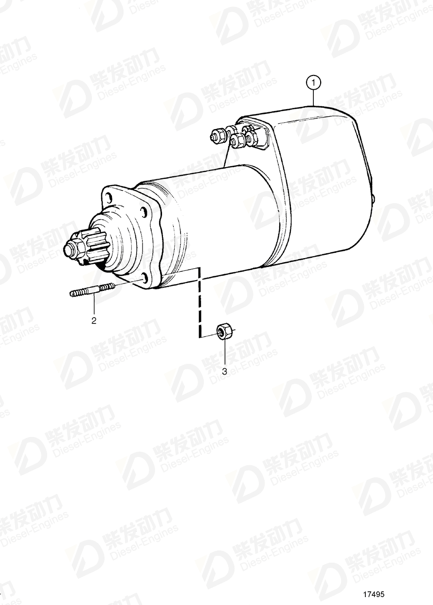 volvo penta Starter motor 881683 Drawing volvo penta Starter motor 881683 Drawing